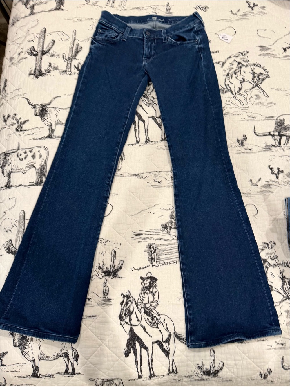 7 For All Mankind The Skinny Bootcut Jeans - Dark Blue Stretch - Size 24